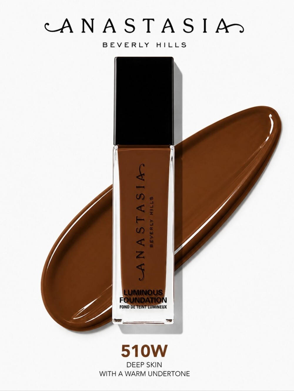 New! Anastasia Luminous Foundation — 510W / Deep skin with a warm undertone